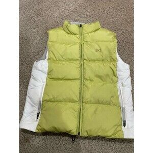 Women’s Burton Ak Puffer Vest Down Green White M Medium Full Zip